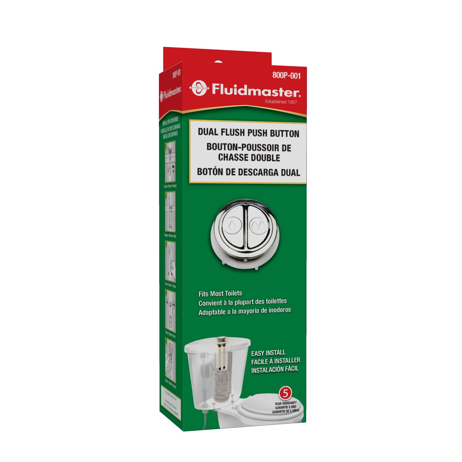 Fluidmaster 800P-001 fits 3-inch dual-flush valves for precise flushing control