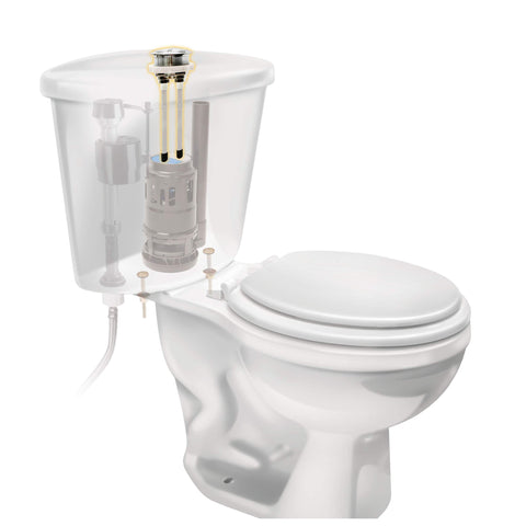 Fluidmaster 800P-001 dual flush button enhances bathroom aesthetics with chrome finish