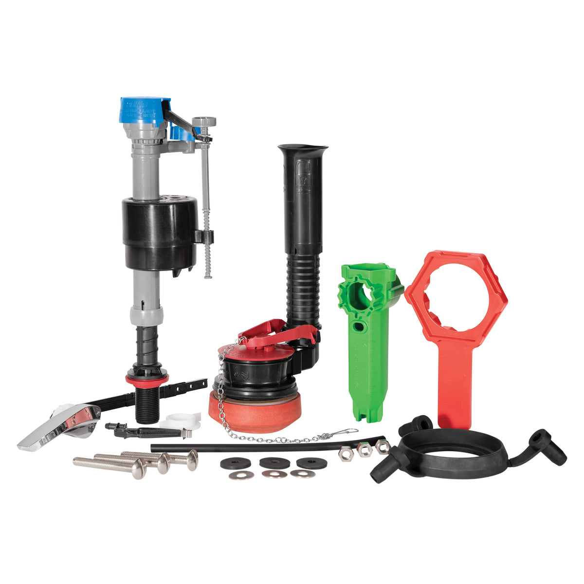 Fluidmaster PerforMAX 2inch kit overview shows all-in-one repair solution for common toilet issues