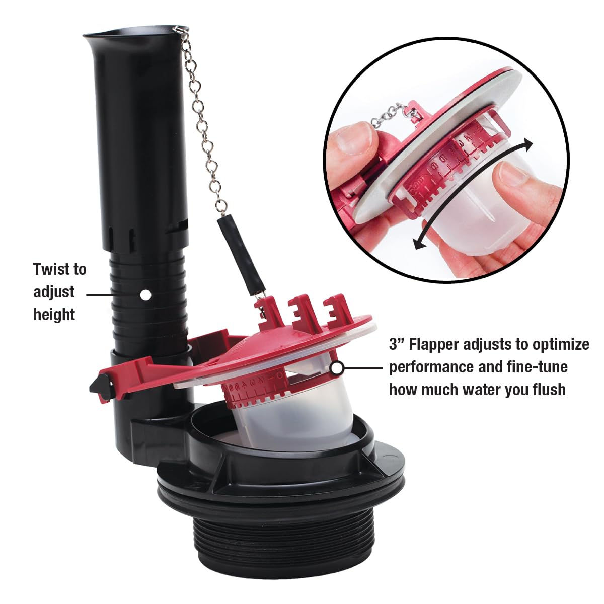 PerforMAX fill valve detail enables faster, quieter refills.