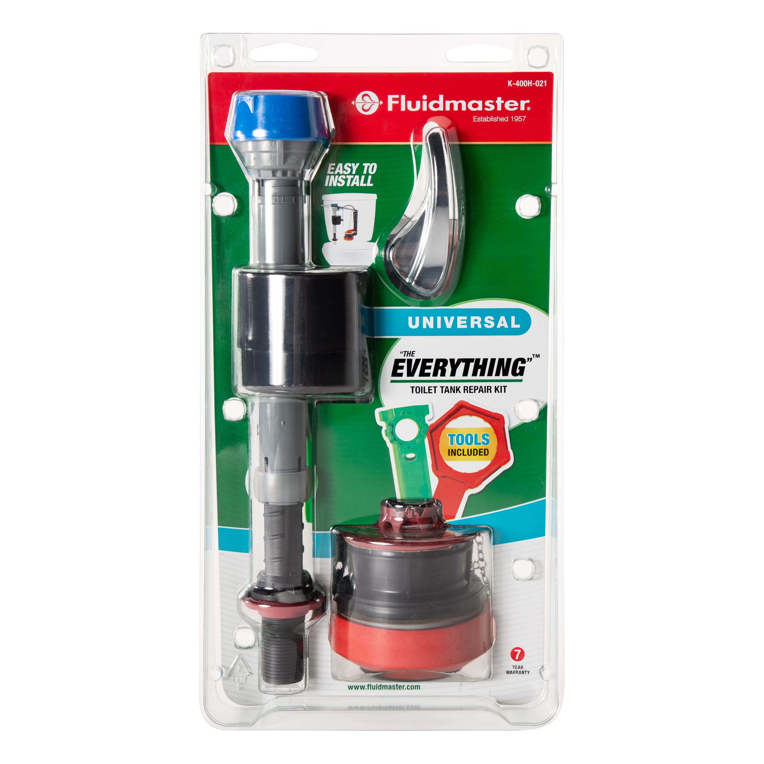 Fluidmaster PerforMAX valve mechanism detail highlights durable components for reliable flush performance
