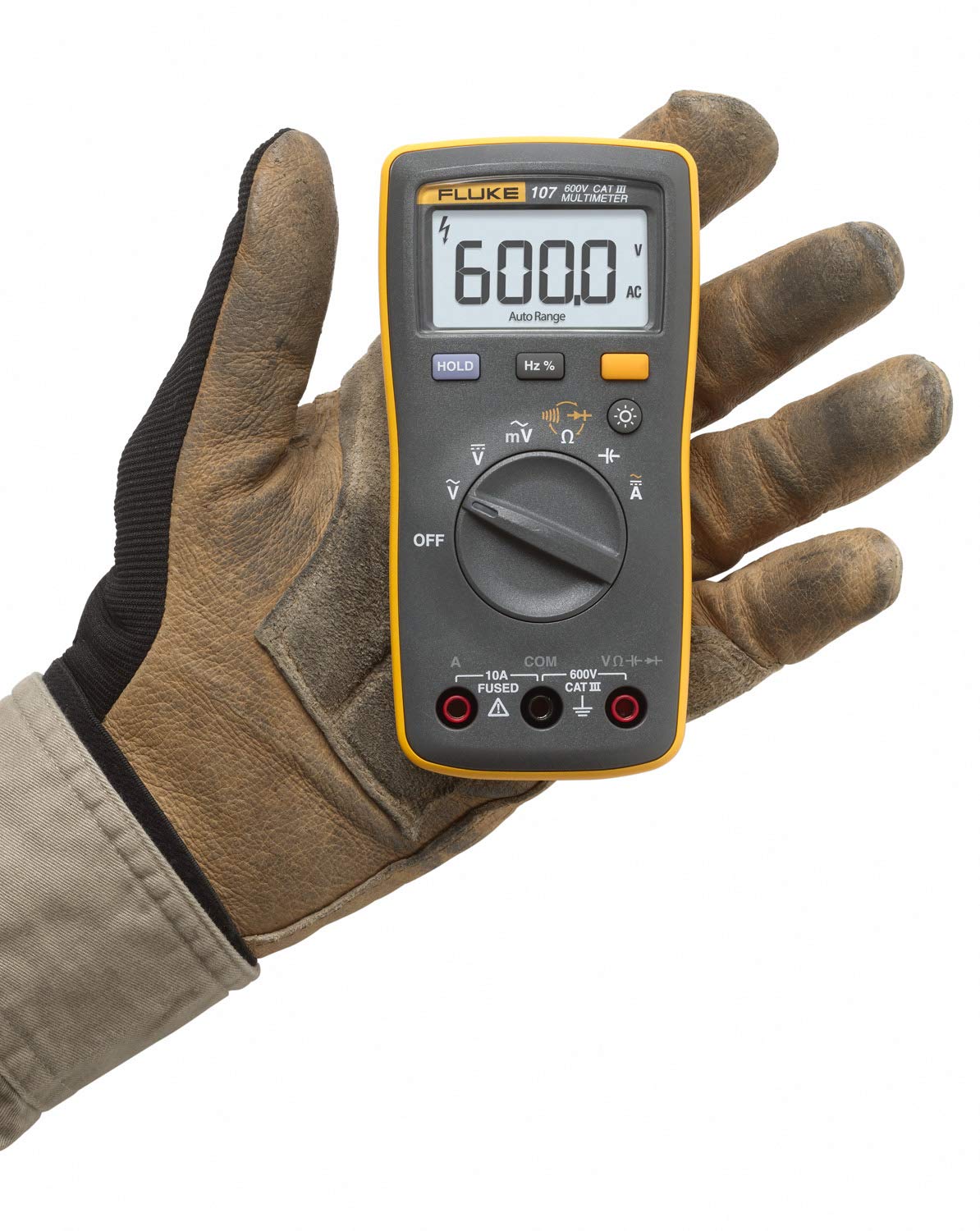Fluke 107 includes TL75 leads and a smart strap for flexible use