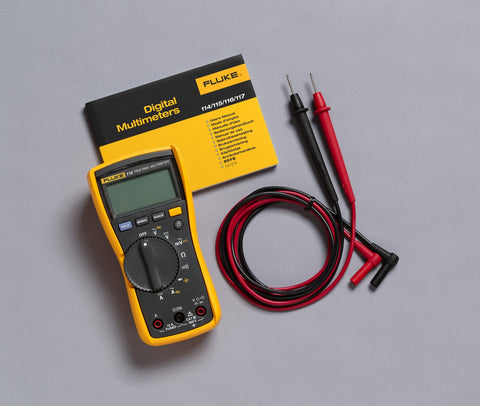 Fluke 115 holster attached for portable field service protection