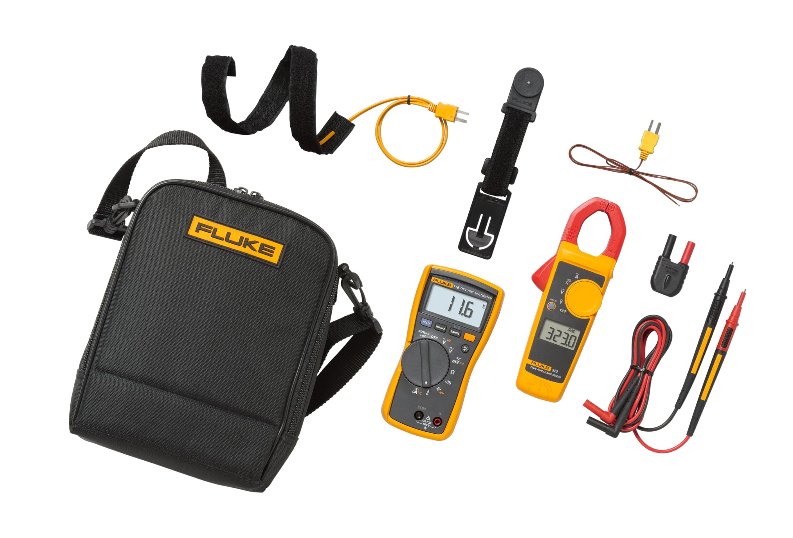 Fluke 116/323 HVAC combo kit with thermometer for accurate HVAC temperature readings