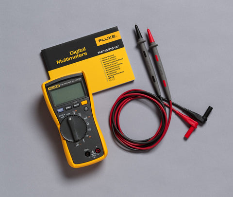 Fluke 116 HVAC multimeter flame-sensor-test demonstrating microamps capability.
