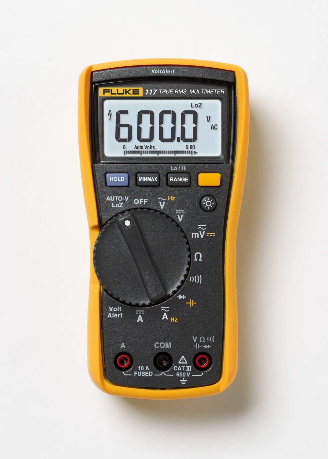 Fluke 117/323 kit in use on a panel for troubleshooting