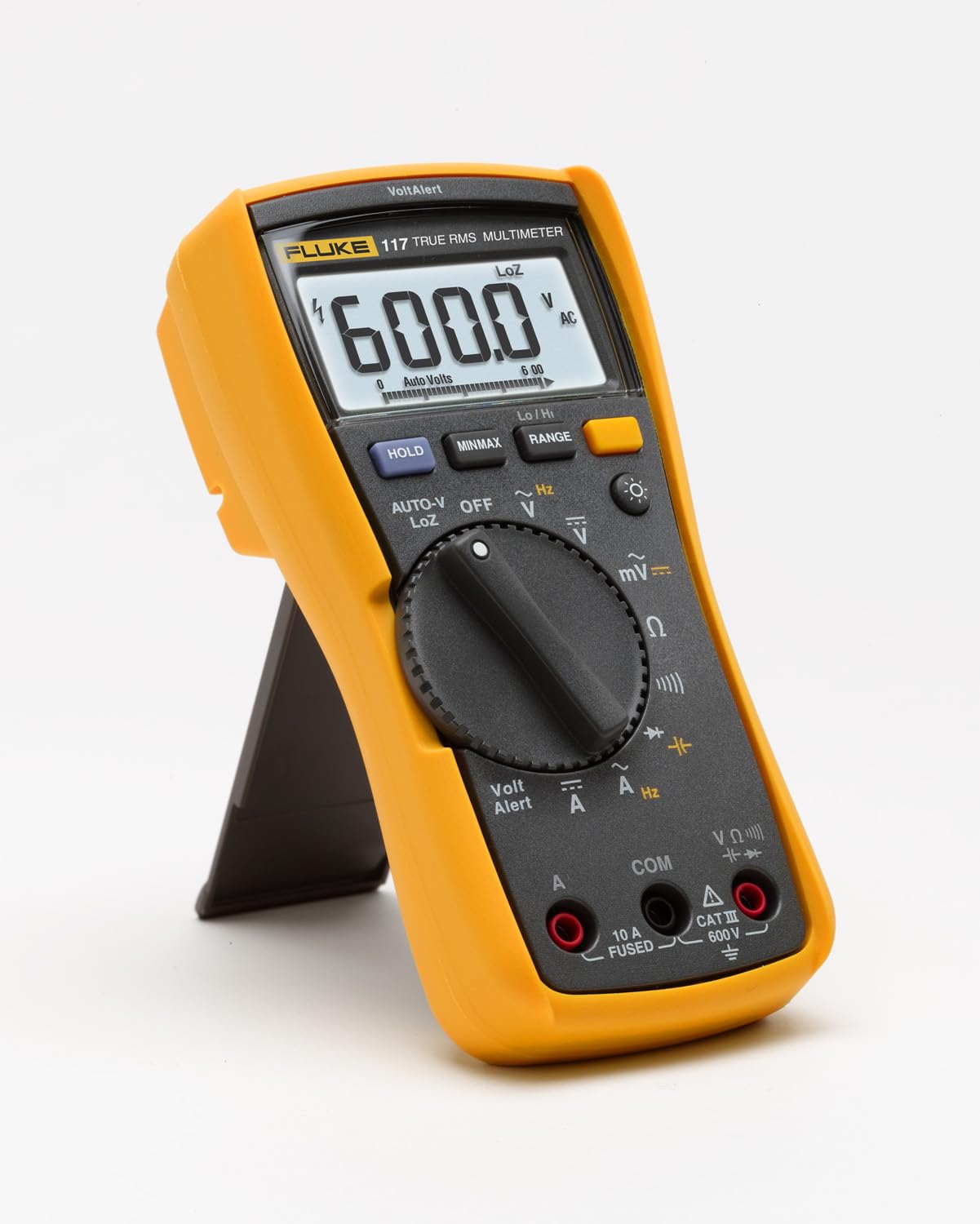 Fluke 117 automatic voltage selection saves setup time on job sites.