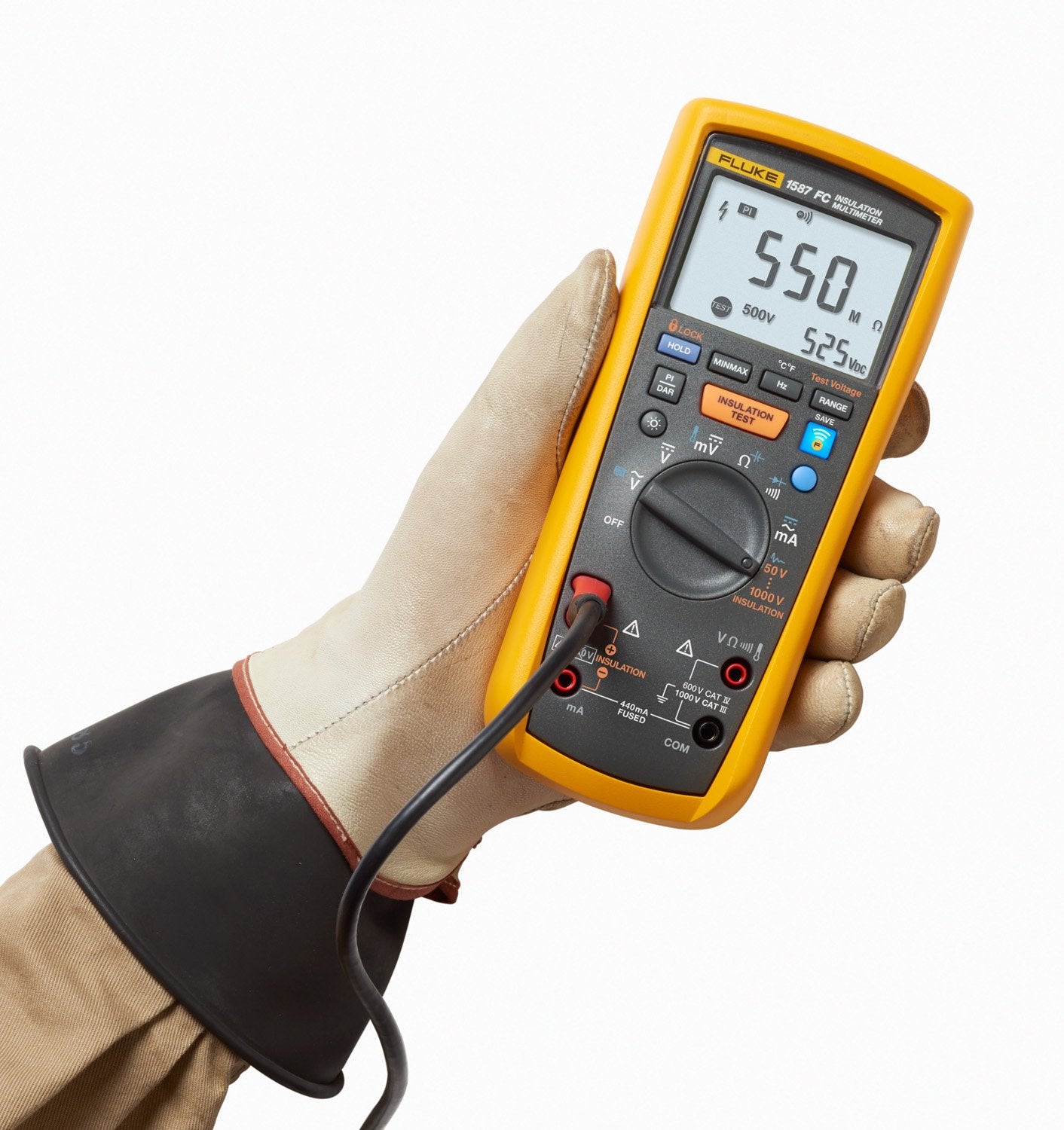 Fluke 1587 FC display and controls for quick on-site diagnostics.