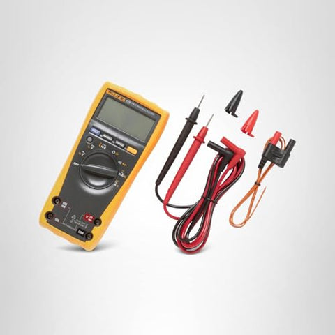 Fluke 179 display shows analog bar graph for quick trend reading.