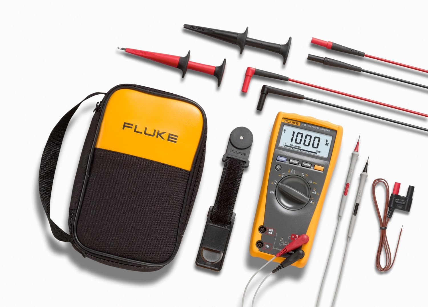 Fluke 179 true RMS display for precise readings in dim environments.