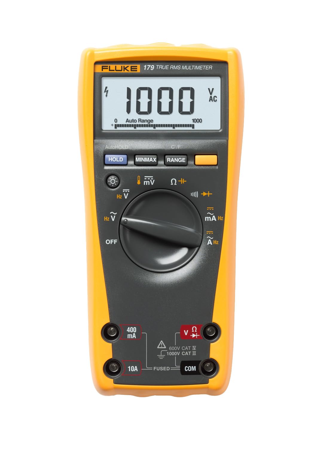 Fluke 179 true-RMS readings for reliable AC measurements.