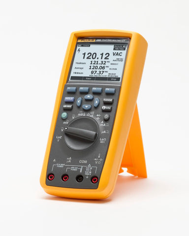 Fluke 289 backlit, 50,000-count display improves readability in dim environments.