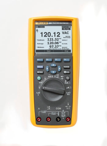 Fluke 289 TrendCapture graph visualizes data trends for quick field analysis.