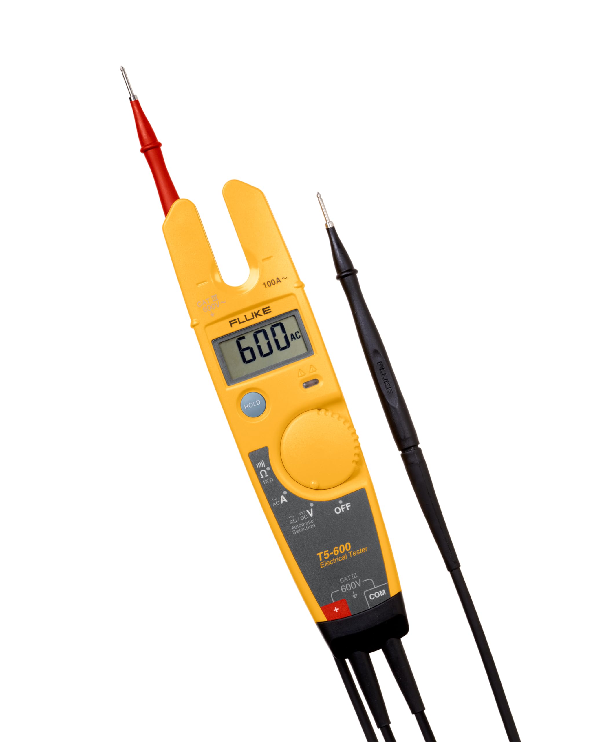 Fluke T5-600 front view with digital display for quick voltage checks.