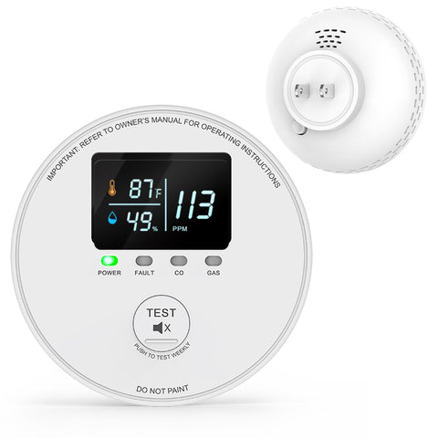 FLUNGSKY 4-in-1 CO and Gas Detector with digital display for real-time monitoring