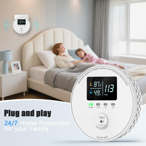 FLUNGSKY CO detector with 85 dB alarm for immediate audible alerts