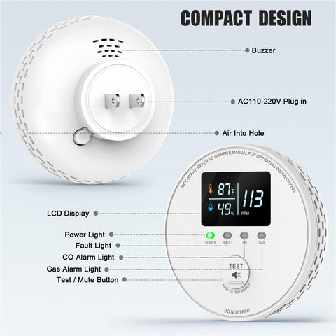 FLUNGSKY portable detector suitable for home, RV, and apartment use