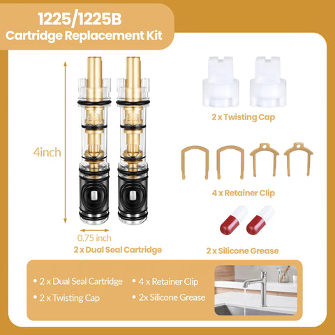 Fluronic 1225 retainer clip secures replacement cartridge fit