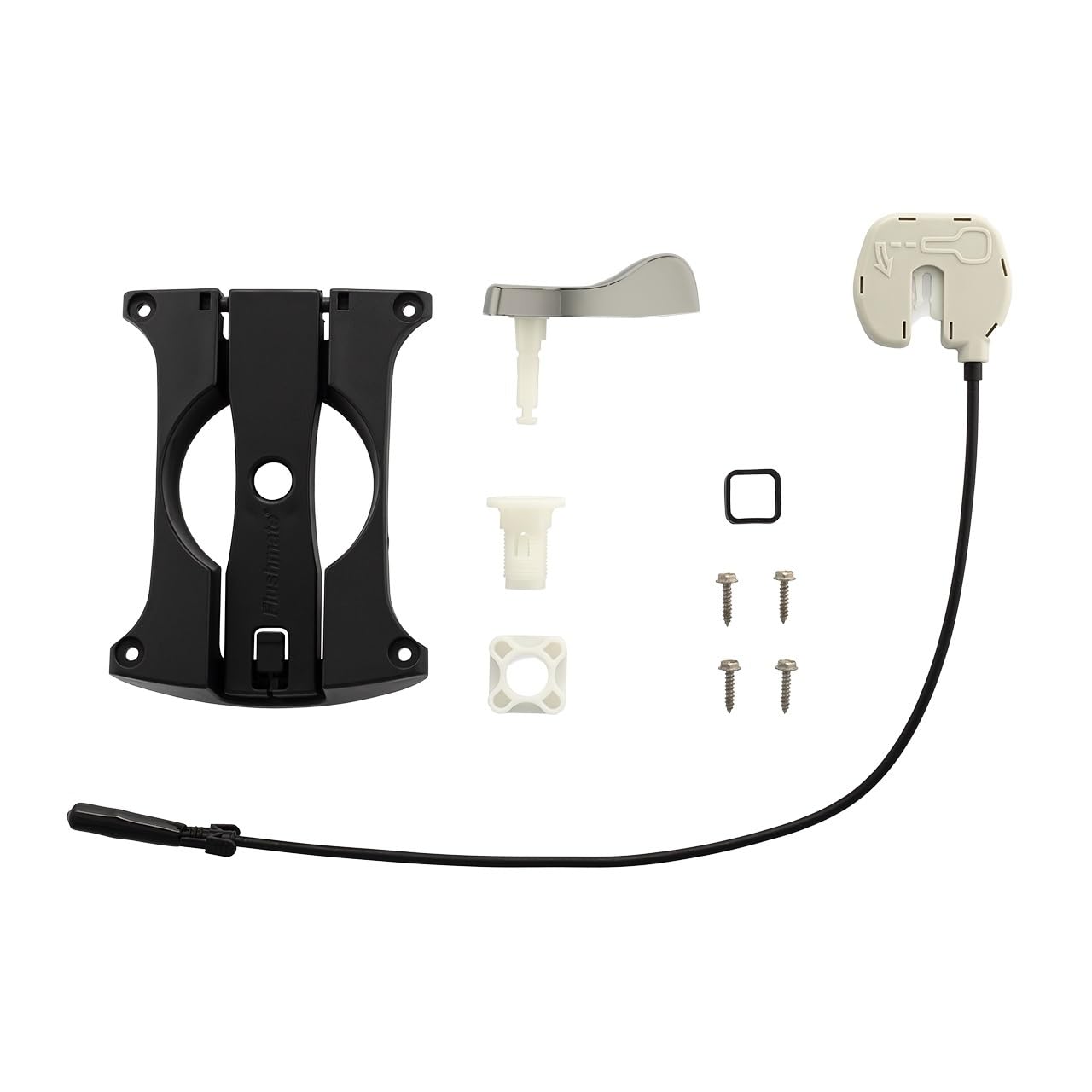 Flushmate universal handle kit front view showing dual-hand compatibility and durable build.