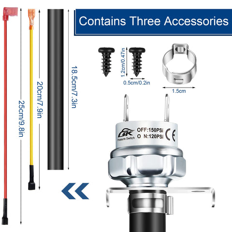 Flutesan air pressure switch side view showing compact, durable design.