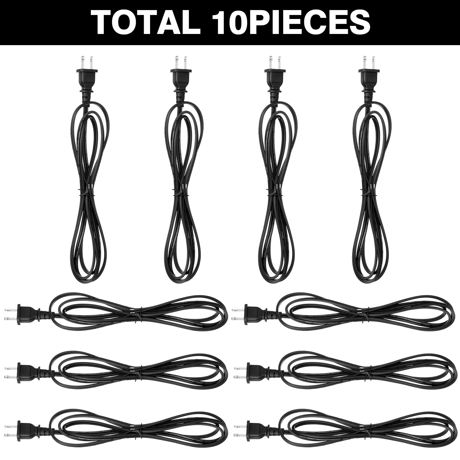 Flutesan lamp cord set 6ft black with stripped ends for wiring
