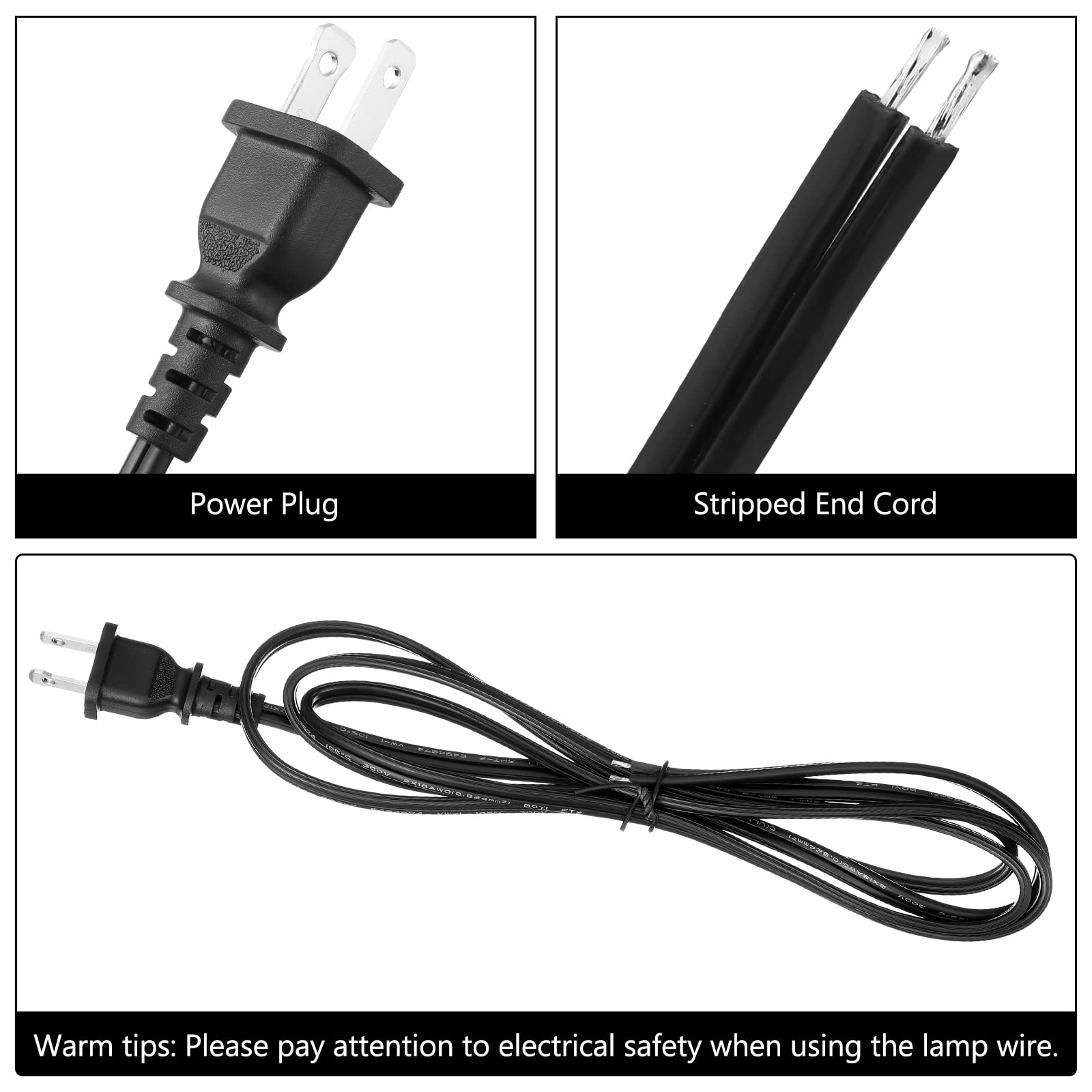 Flutesan lamp cord featuring copper core for conductivity