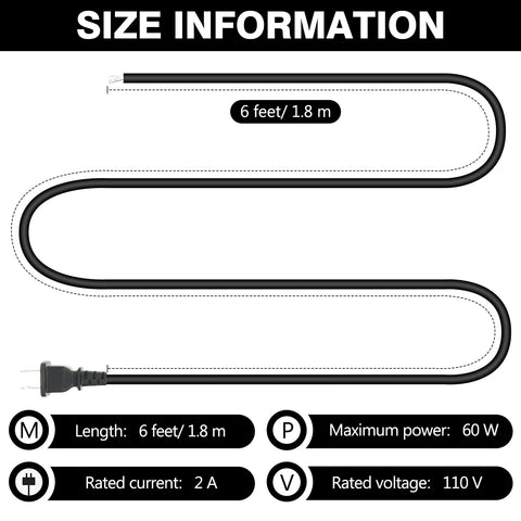 Flutesan 10-pack lamp cords black for replacements