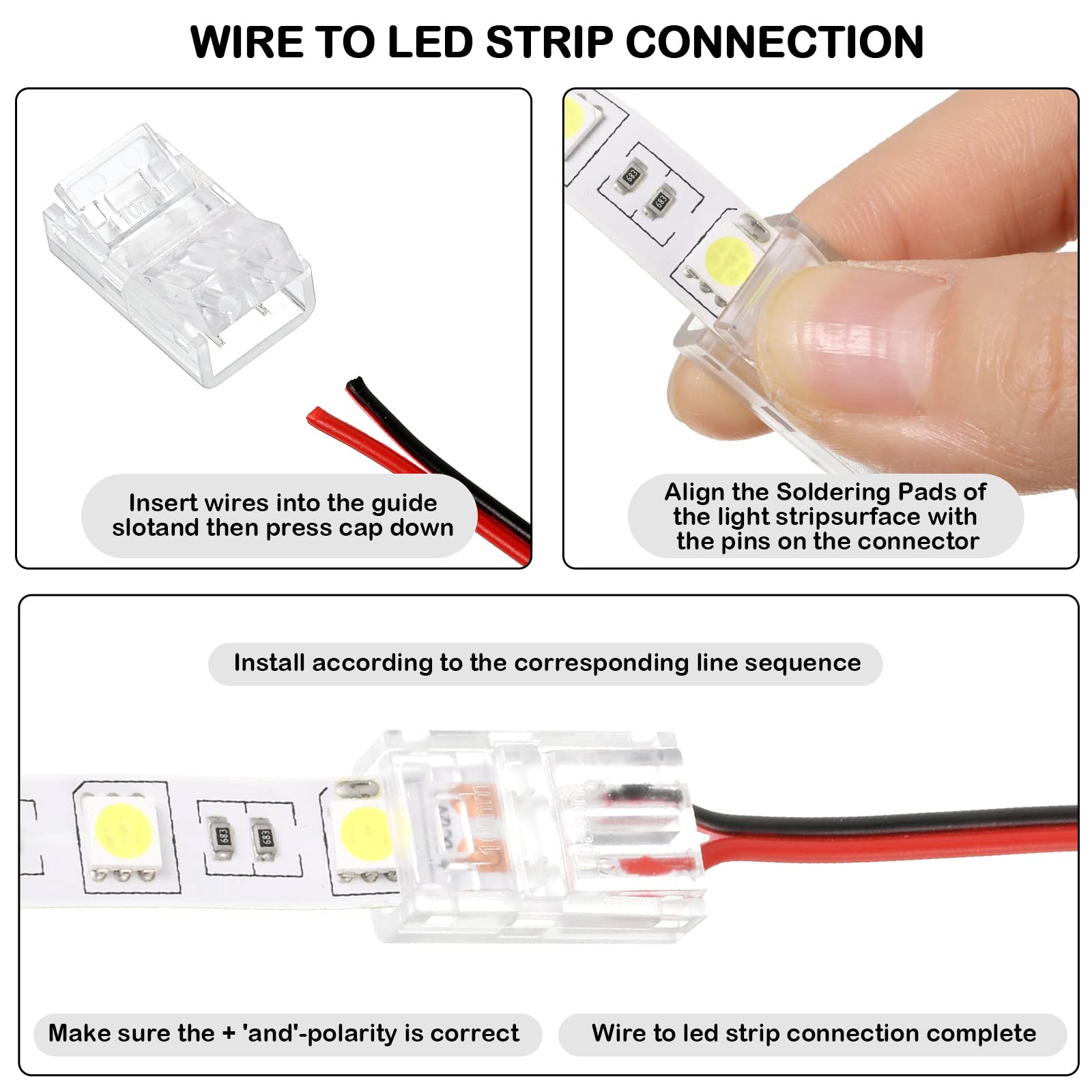 Flutesan 2-pin connector guides wires for secure quick install