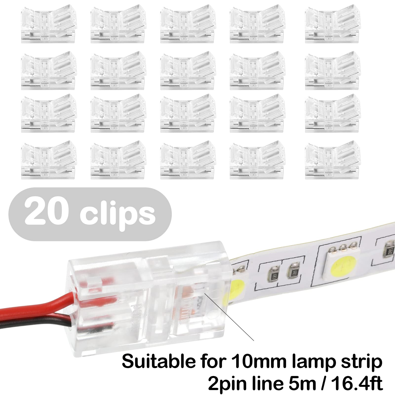 Flutesan PC-material LED connector close-up showing sturdy build