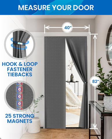 Flux Phenom easy-installation door curtain for quick setup with hook-and-loop strips.