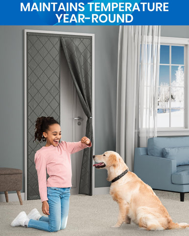 Flux Phenom pet friendly door curtain lets pets pass while keeping insects out.