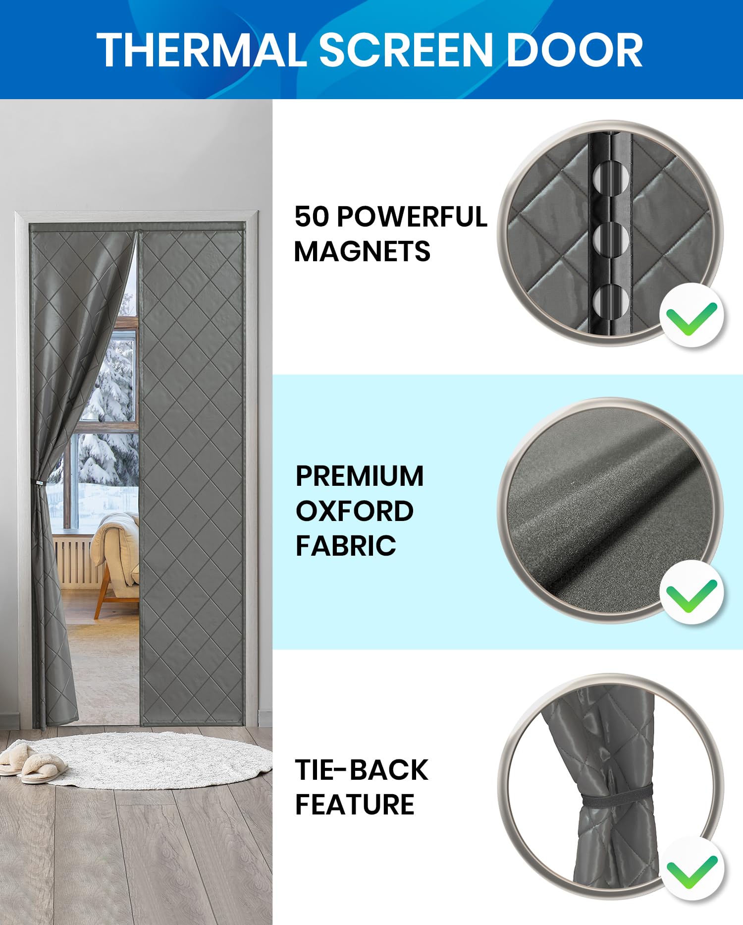 Flux Phenom waterproof and durable door cover protecting interior from wind and rain.