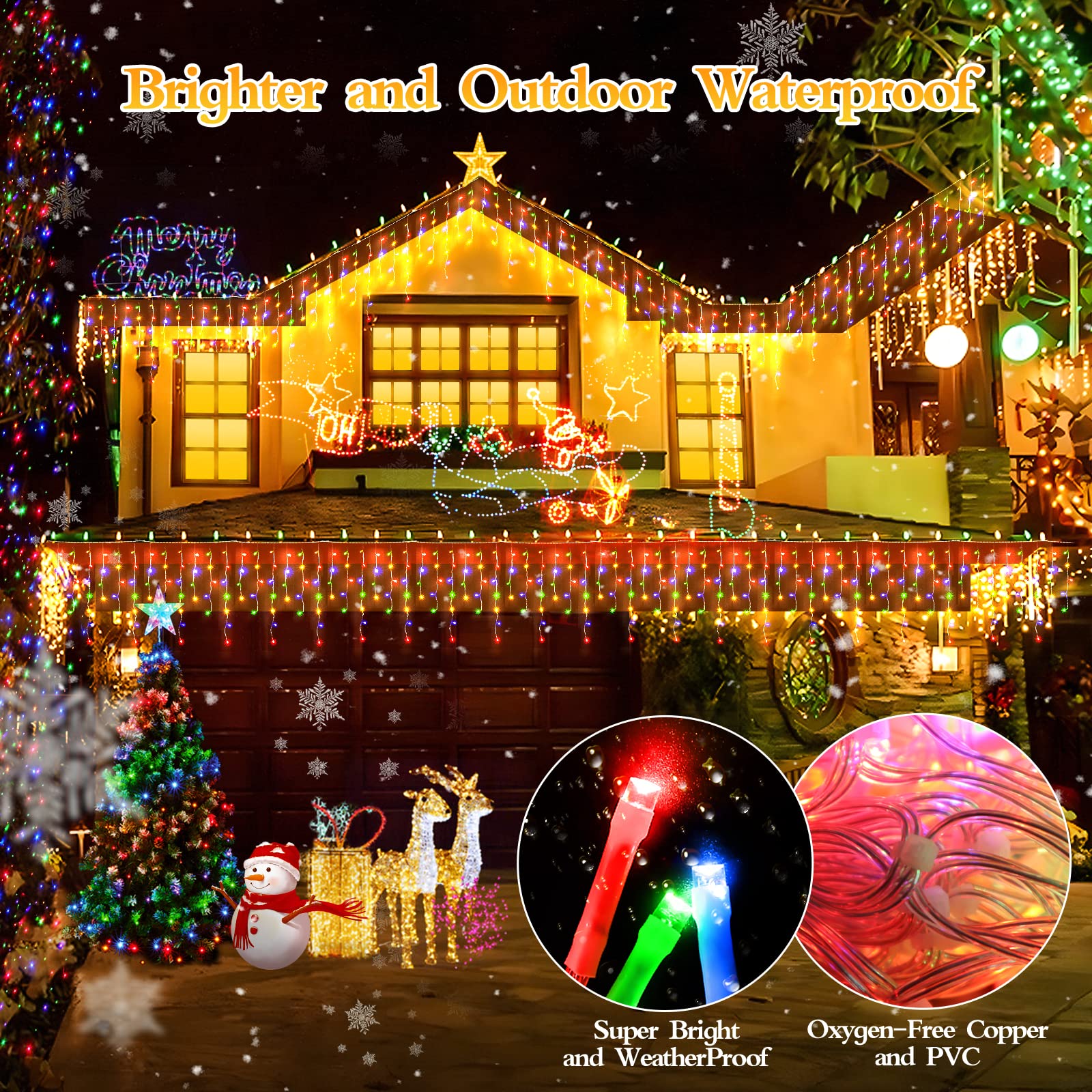 FLVOECN IP44 waterproof design withstands rain for outdoor parties