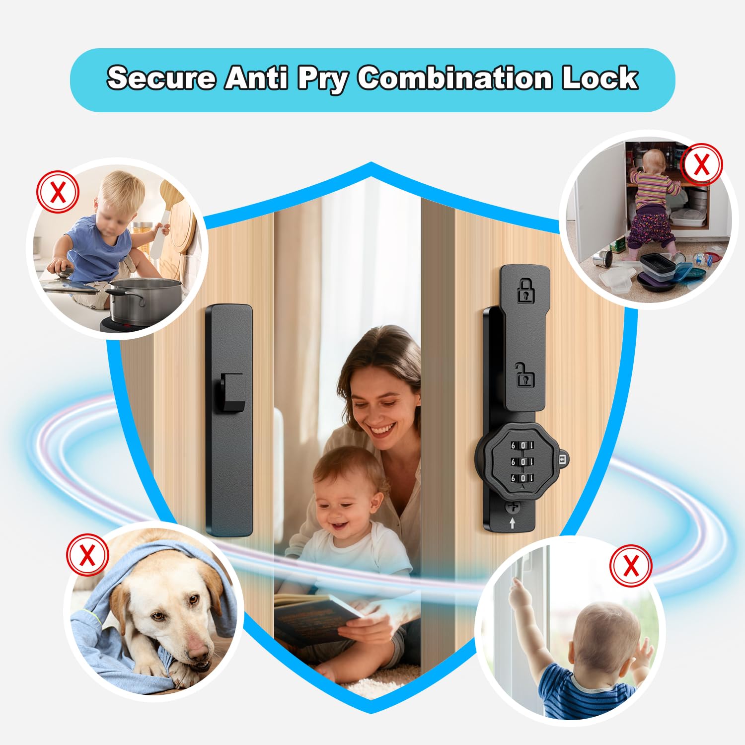Flwrse barn door lock 90-degree angle demonstrates left or right opening