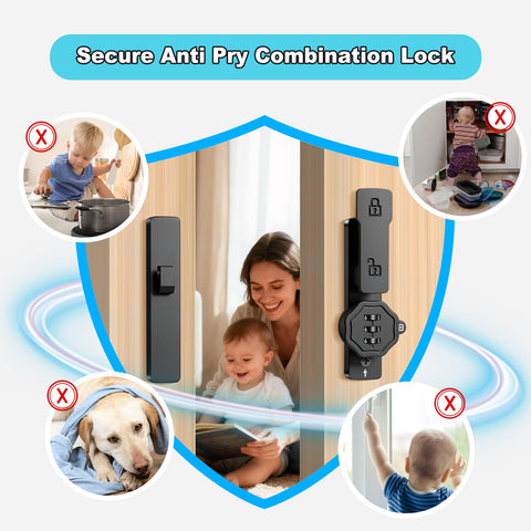 Flwrse barn door lock 90-degree angle demonstrates left or right opening