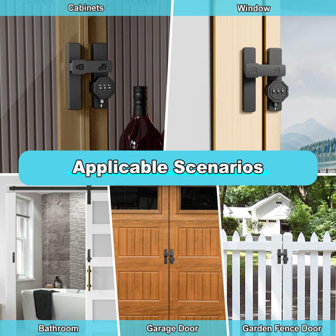 Flwrse barn door lock durable zinc alloy construction lasts