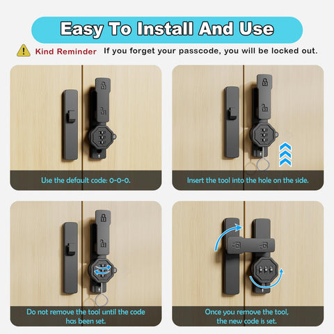 Flwrse barn door lock in-use shows smooth unlocking and operation