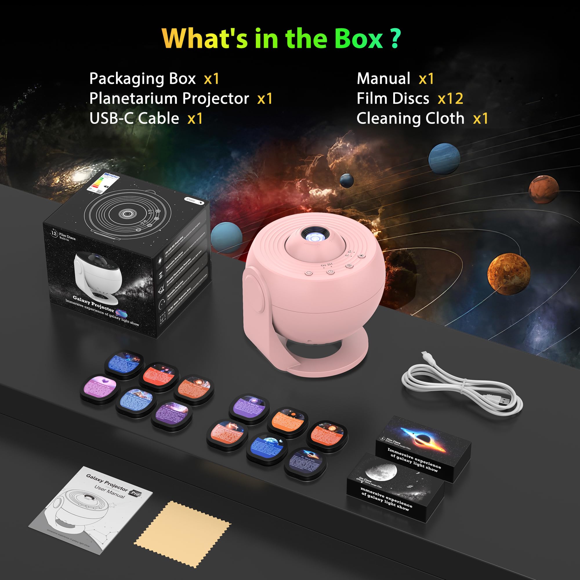 FlyEagle Galaxy Projector Moon Inbuilt Pattern instantly brightens ceilings.