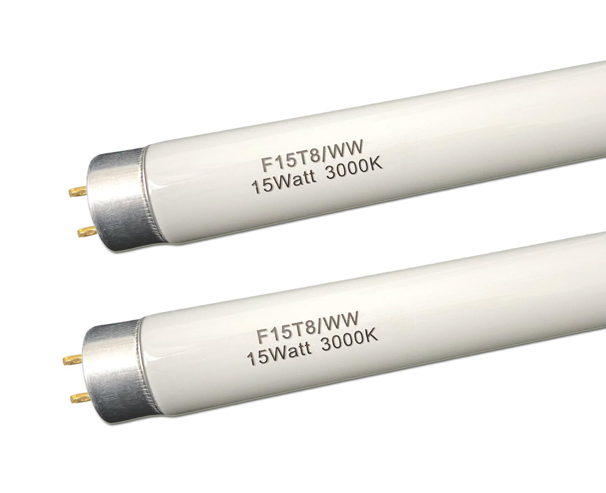 Flyercatch 18 inch F15T8 bulb for kitchen lighting replacement with warm white glow.