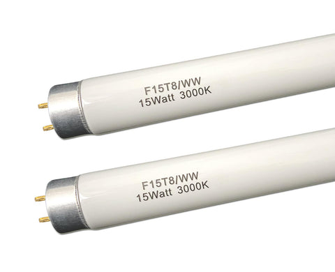 Flyercatch 18 inch F15T8 bulb for kitchen lighting replacement with warm white glow.