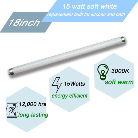 Flyercatch G13 bi-pin T8 bulb fits many fixtures in kitchens and baths.