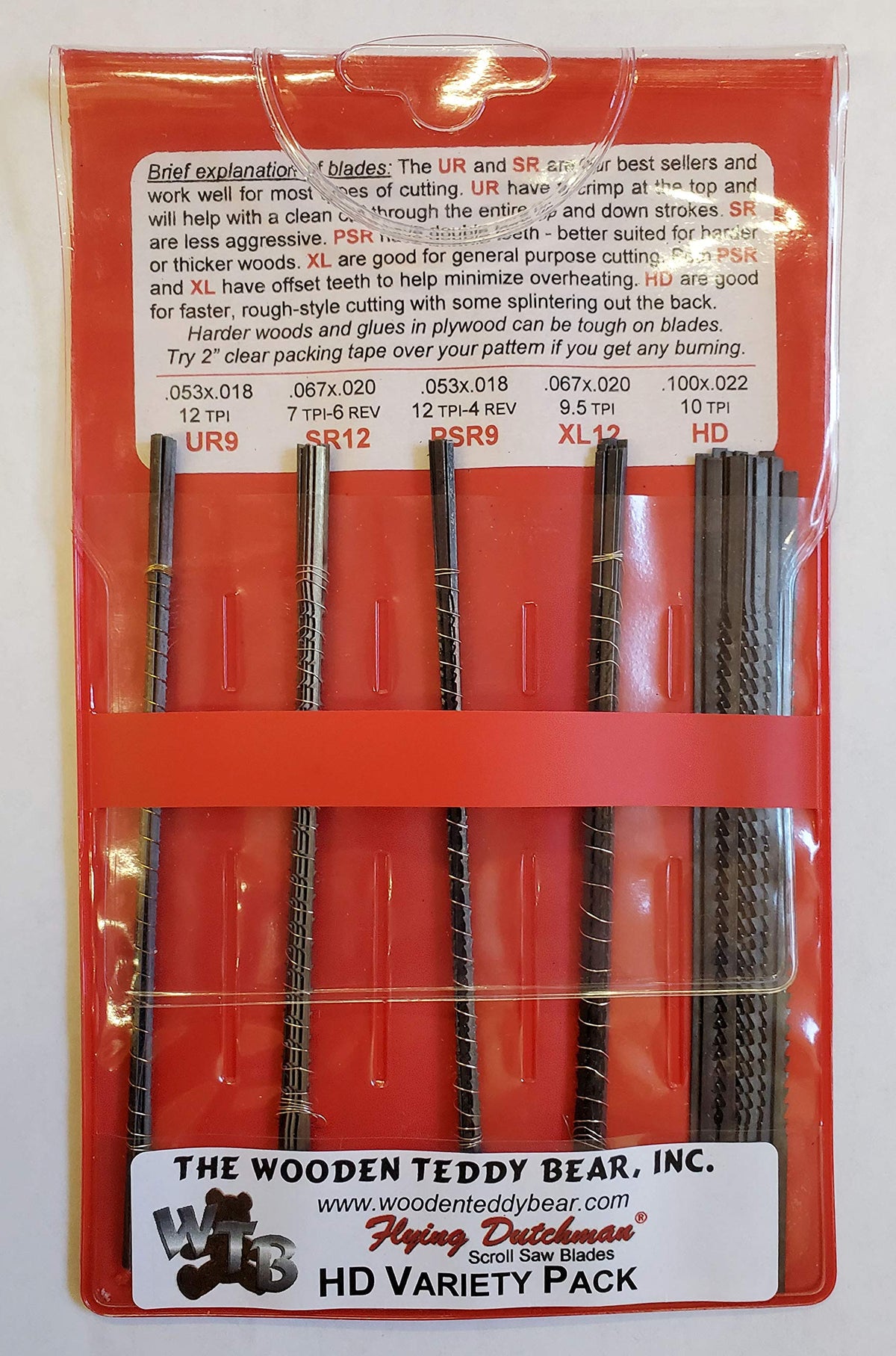 Flying Dutchman heavy duty pinless blades in a reusable pouch for convenient blade selection.