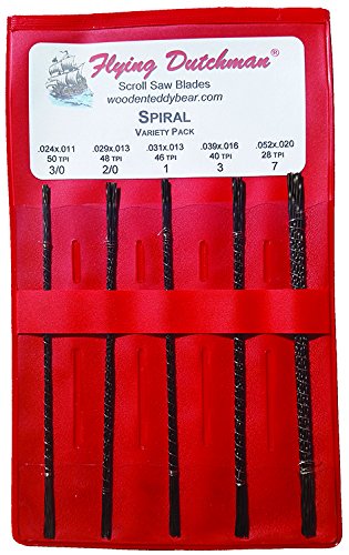 Flying Dutchman spiral blade pack enables pinless, versatile cutting for precise scroll saw projects