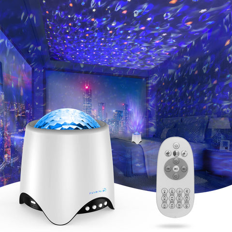 Flyinwe Hoom Star Projector with remote control for easy use.