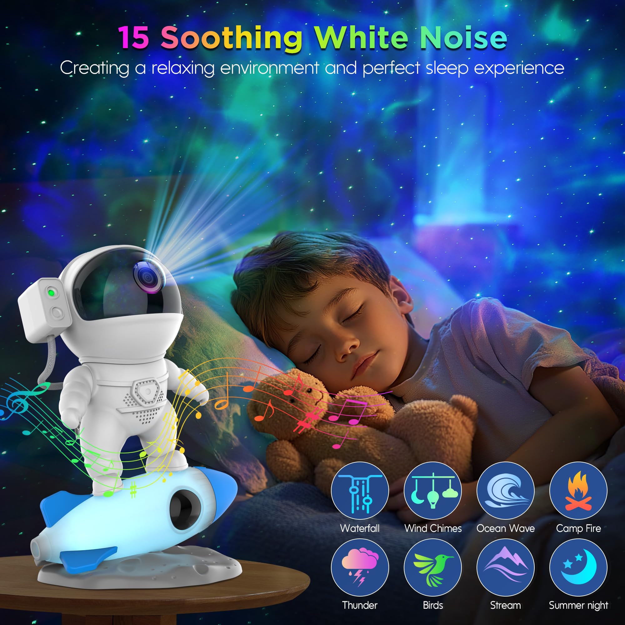 FlyLily Astronaut Galaxy Projector ceiling projection lights up starry skies in the room