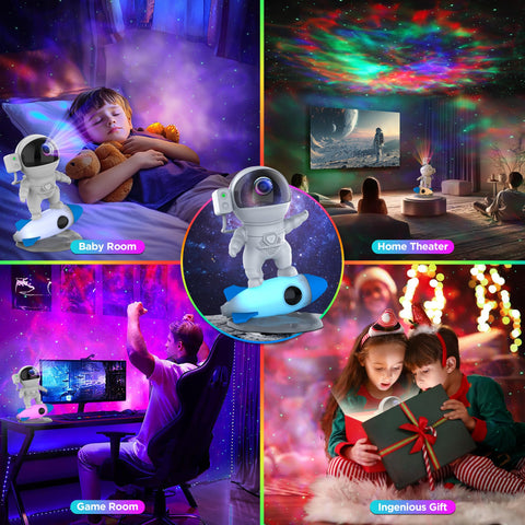 FlyLily Astronaut Galaxy Projector built in timer supports sleep friendly lighting