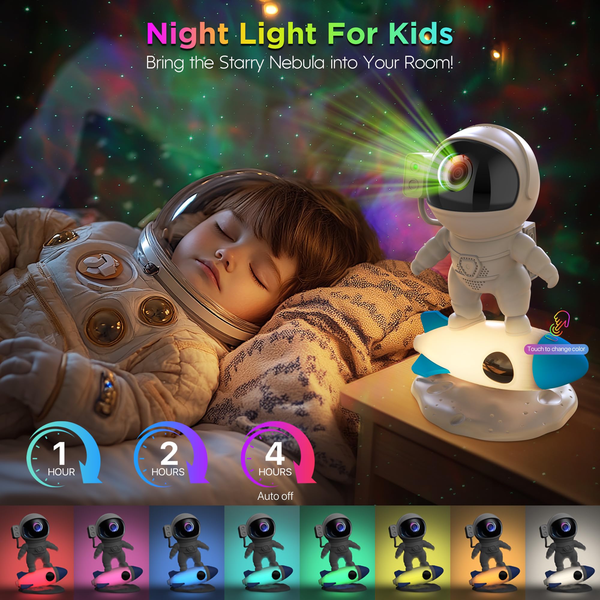 FlyLily Astronaut Galaxy Projector rocket base removable for flexible decor setups