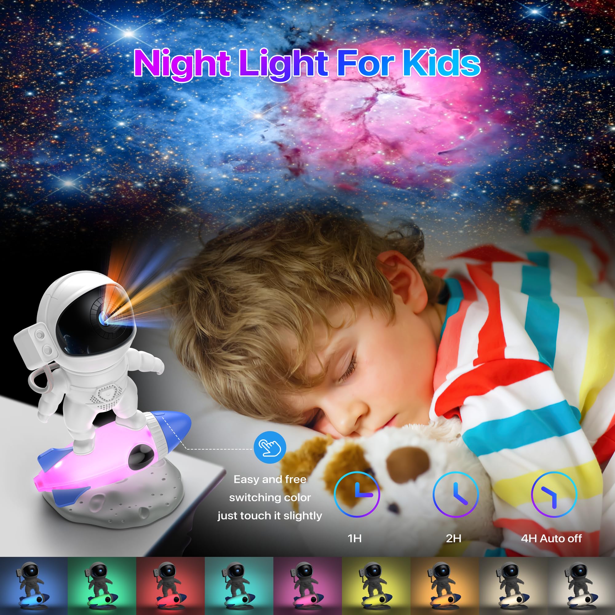 FlyLily Galaxy Projector automatic timer for effortless nightly use