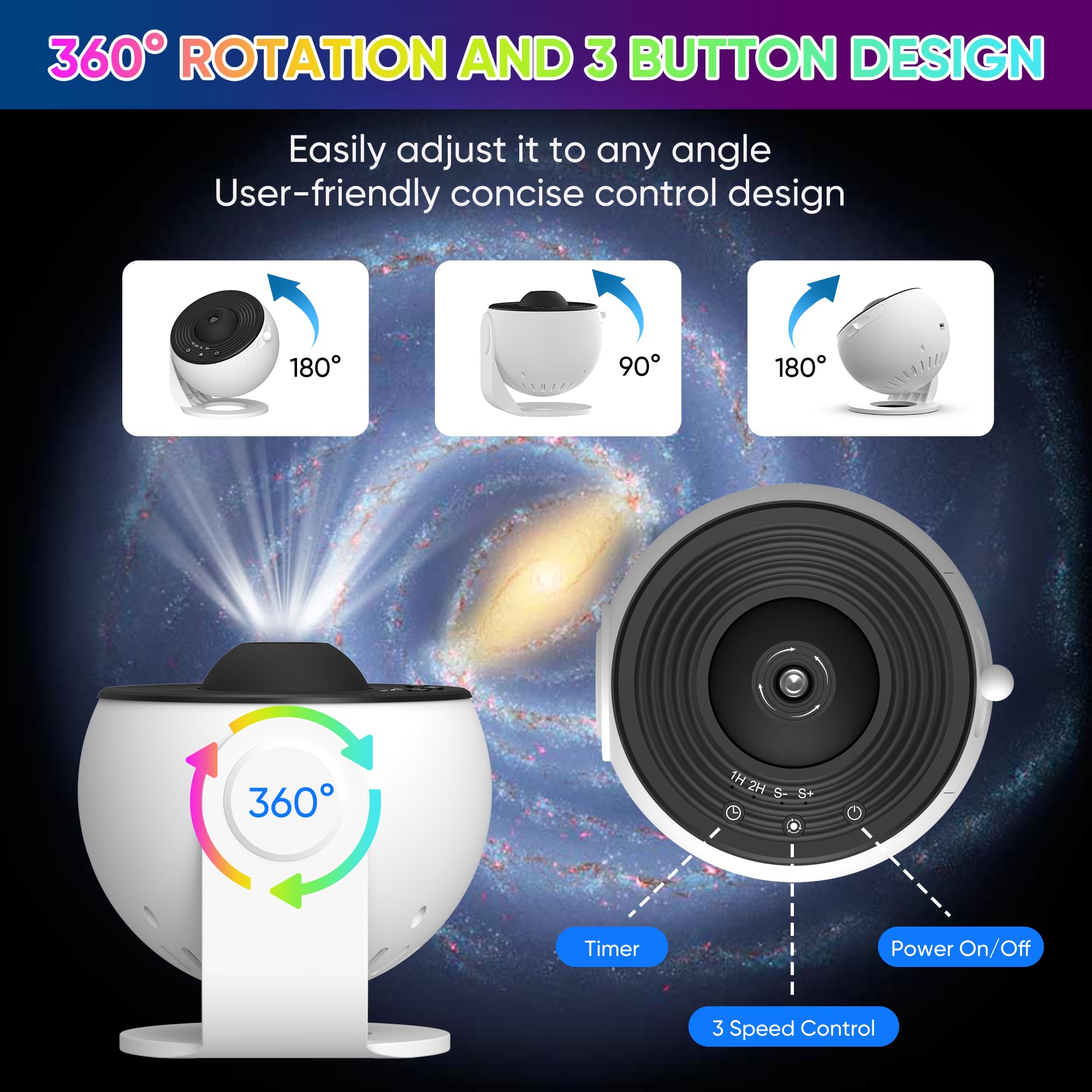 FlyLily Galaxy Projector enhances kids' bedroom with calming star ambience.