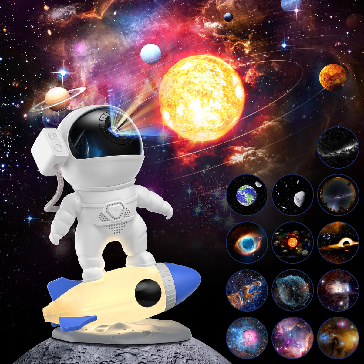 FlyLily Galaxy Projector rocket astronaut projection for a lifelike night sky